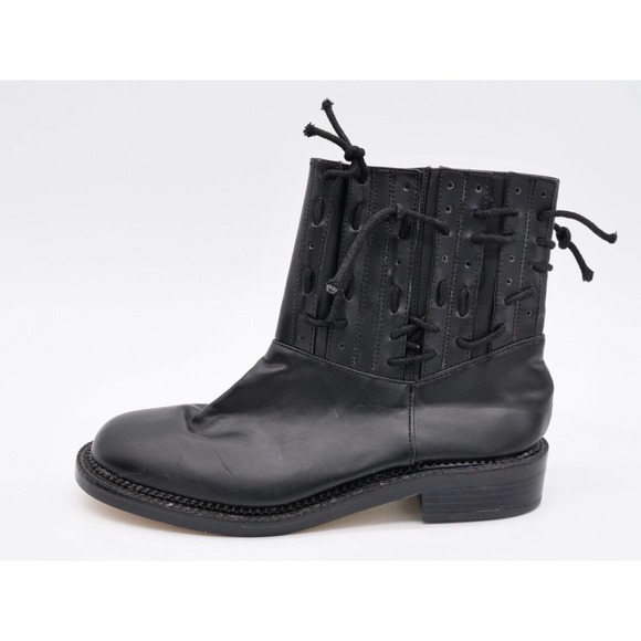 Shoe Cult by Nasty Gal Womens 7 Ankle Boots Black Faux Leather Side Zip Chelsea - Picture 2 of 11